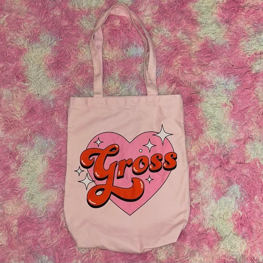 Skinny Dip London “Gross” pink heart tote bag❤️